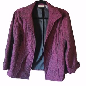 Chico's Purple crinkle jacket Blazer size 1/M